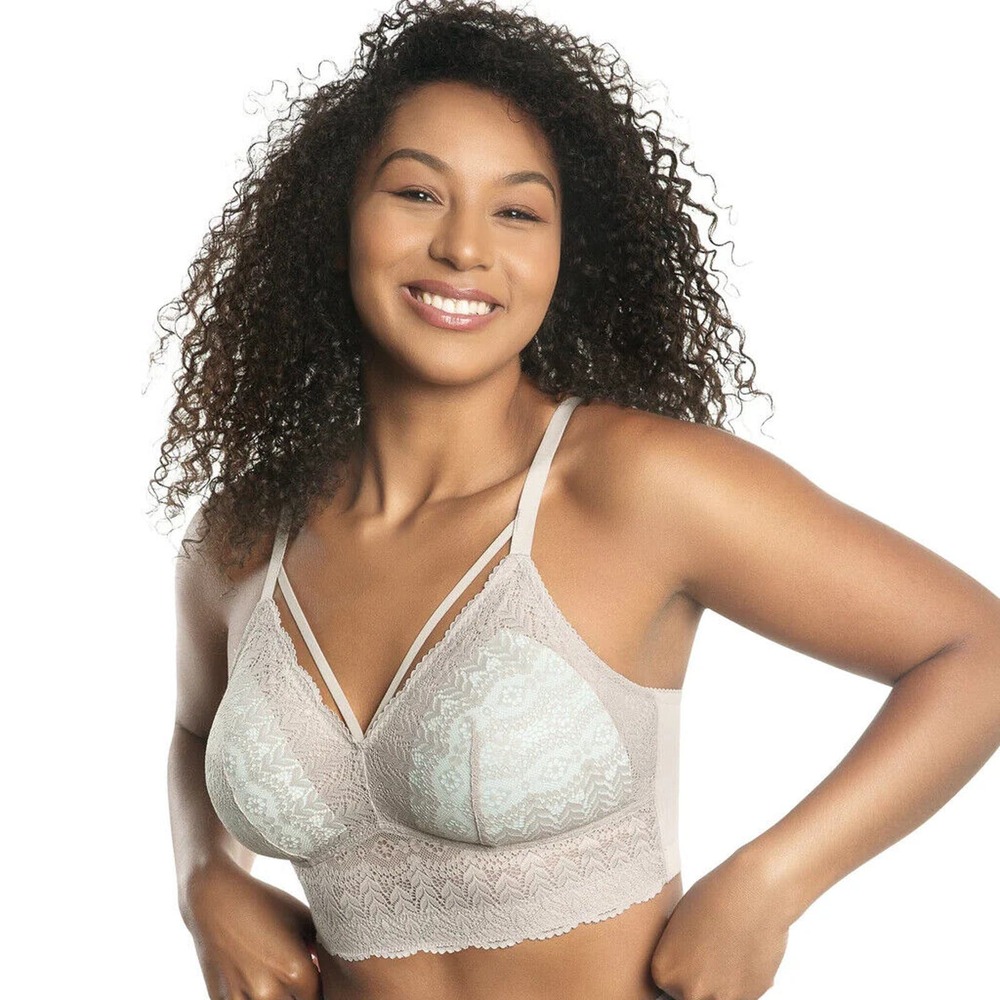 Parfait Womens Mia Lace Padded Wirefree Mesh Bralette P5951 -- Sandstone NWT